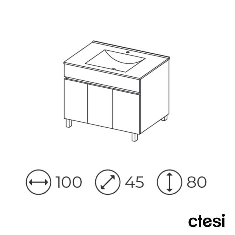 Standwaschtisch mit Unterschrank LUUP - 100 cm - Welt der Bäder