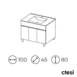 Standwaschtisch mit Unterschrank LUUP - 100 cm - Welt der Bäder