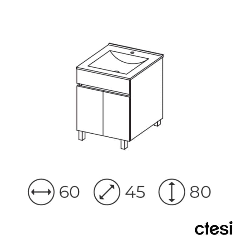 Standwaschtisch mit Unterschrank LUUP - 60 cm - Welt der Bäder