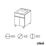 Standwaschtisch mit Unterschrank LUUP - 60 cm - Welt der Bäder