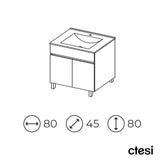 Standwaschtisch mit Unterschrank LUUP - 80 cm - Welt der Bäder