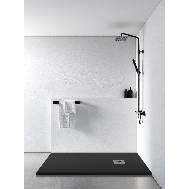 Extra flache Duschwanne MADISON, Schieferoptik, SCHWARZ