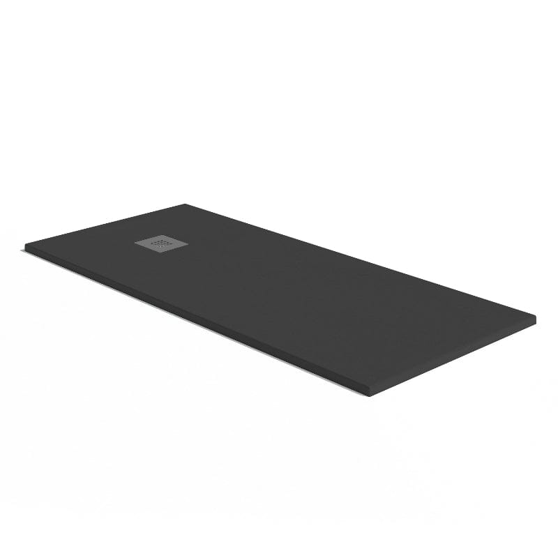 Extra flache Duschwanne MADISON, Schieferoptik, SCHWARZ