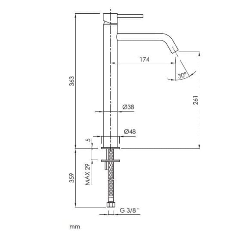 Hoher Waschtisch-Einhebelmischer LOOP
