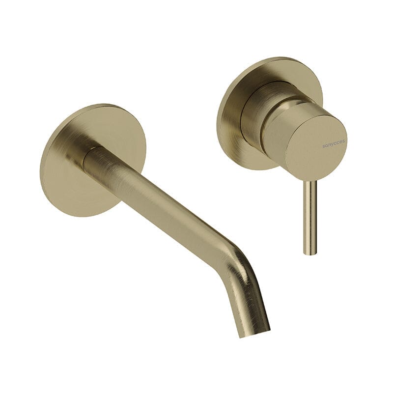 Wandmischer LOOP in gebürstetem Gold