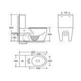 Modernes Stand-WC, Keramik, NAUTILUS BLACK, niedriger Spülkasten - Welt der Bäder