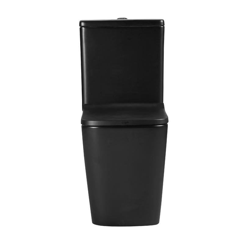 Modernes Stand-WC, Keramik schwarz, ORBIS, niedriger Spülkasten