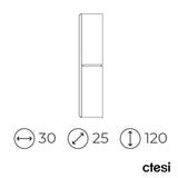 hängenden Beistellschrank PURE - 120 cm - Welt der Bäder