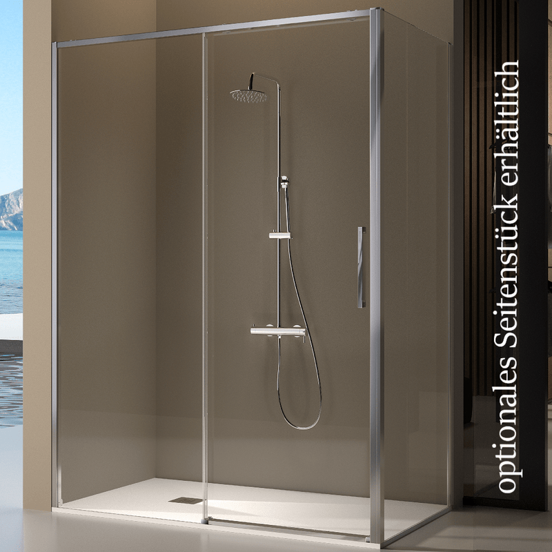 Duschwand mit Schiebetür DELTA chrom - Glas 6 mm - Welt der Bäder