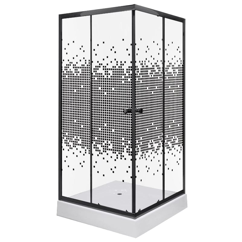 KERRA PIXEL SQ BL Duschwand + Duschwanne