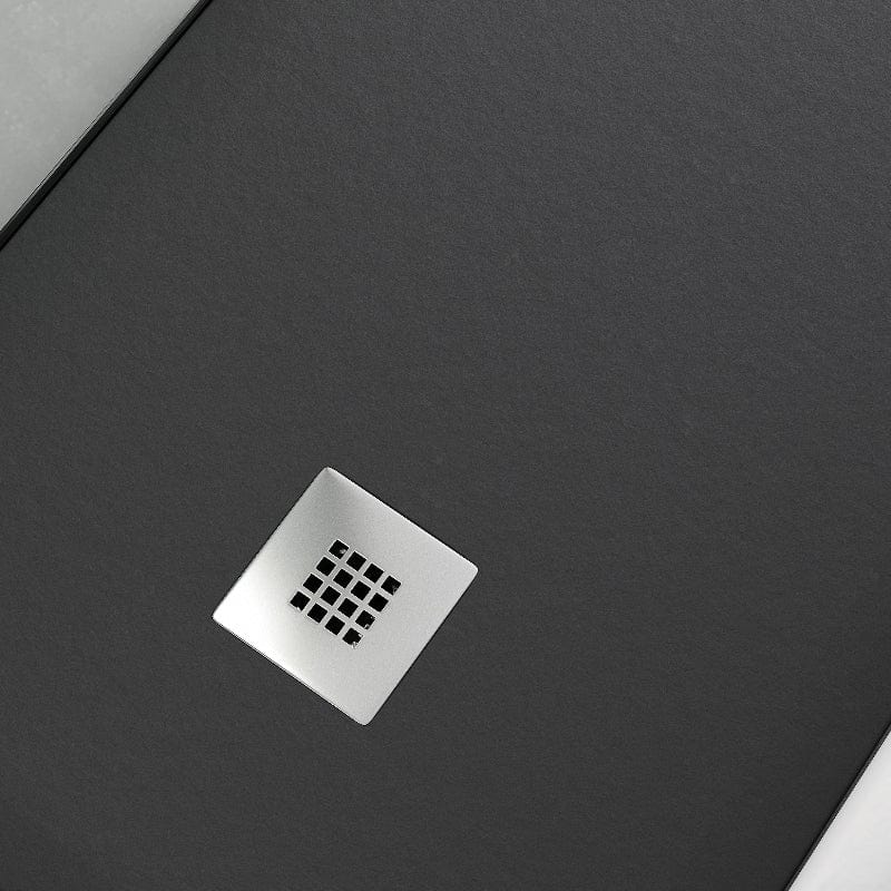 Extra flache Duschwanne MADISON, Schieferoptik, SCHWARZ