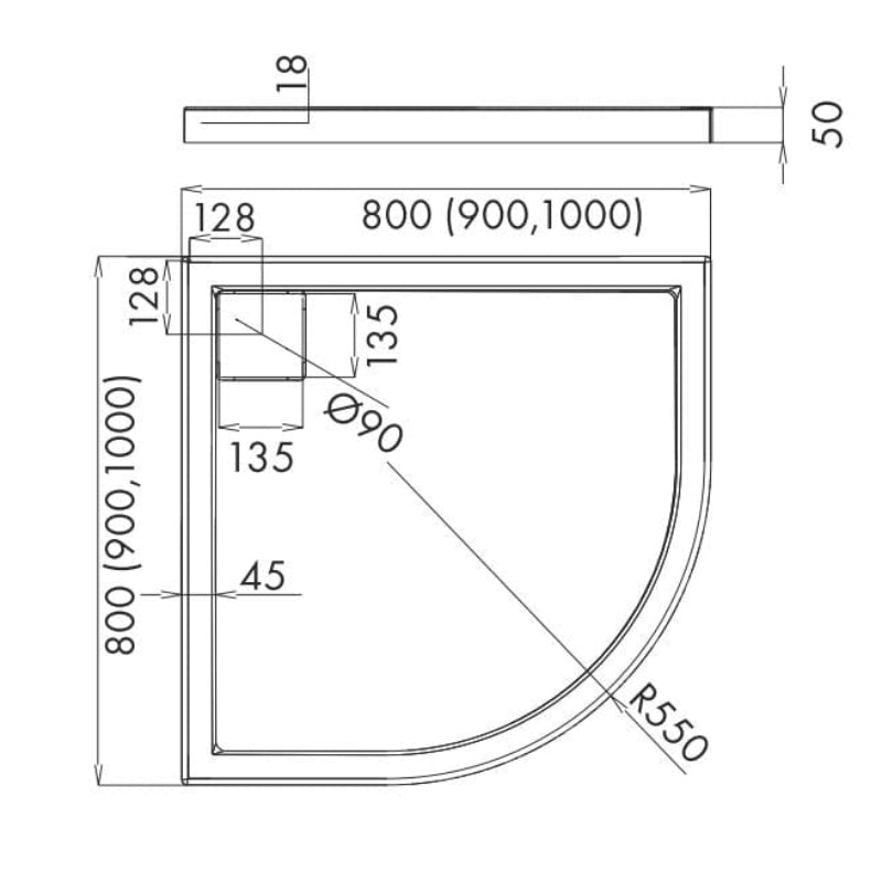 Stabildense® Ultralight Premium Duschwanne TYTANIT GRAU