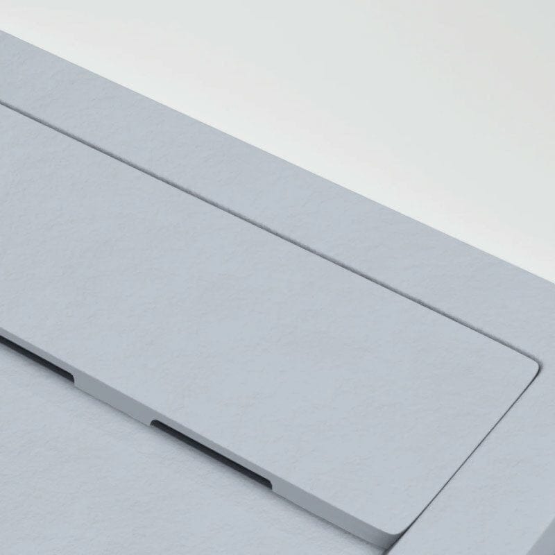 Extra flache Duschwanne QUORE, Schieferoptik, GRAU