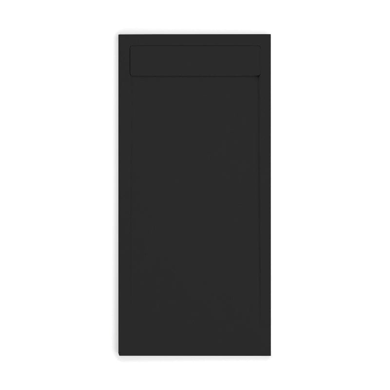 Extra flache Duschwanne QUORE, Schieferoptik, SCHWARZ