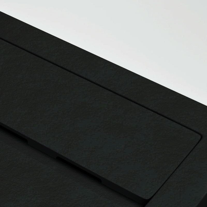 Extra flache Duschwanne QUORE, Schieferoptik, SCHWARZ