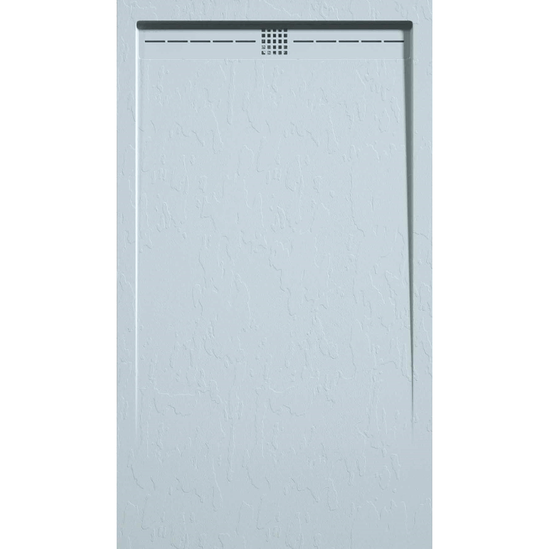 Mineralguss-Duschwanne extra flach ARCO, Schieferoptik, GRAU