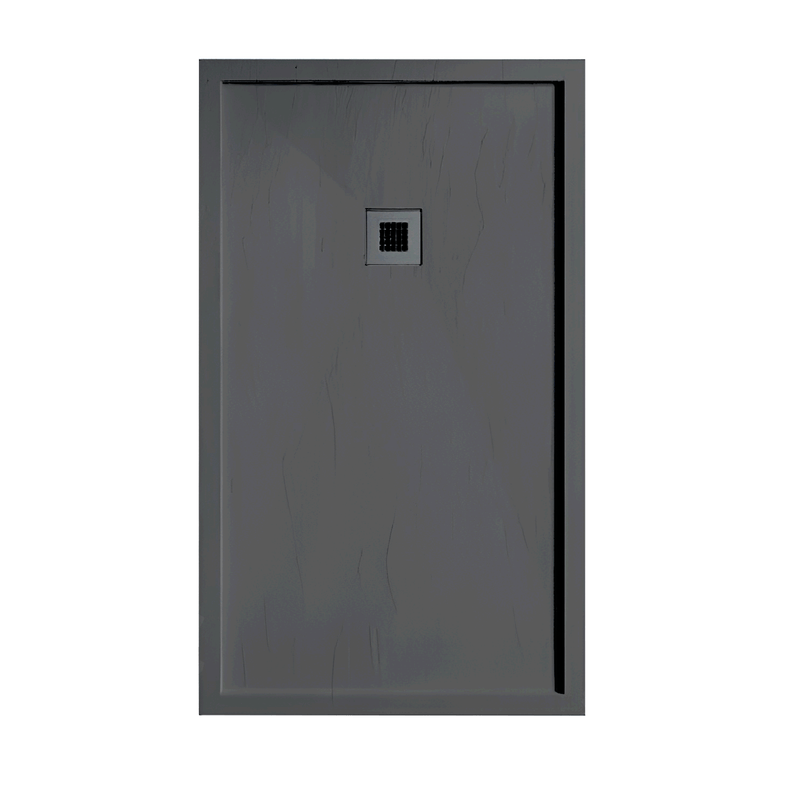 Mineralguss-Duschwanne extra flach mit Rand SARIN ANTHRAZIT