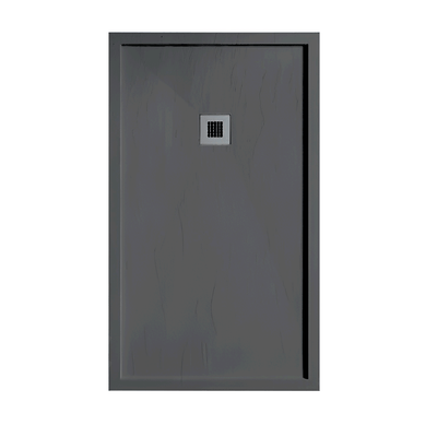 Mineralguss-Duschwanne extra flach mit Rand SARIN ANTHRAZIT