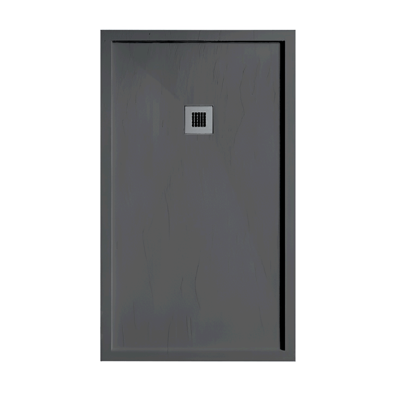 Mineralguss-Duschwanne extra flach mit Rand SARIN ANTHRAZIT