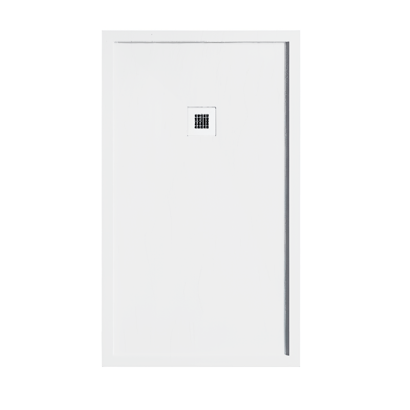 Mineralguss-Duschwanne extra flach mit Rand SARIN WEISS