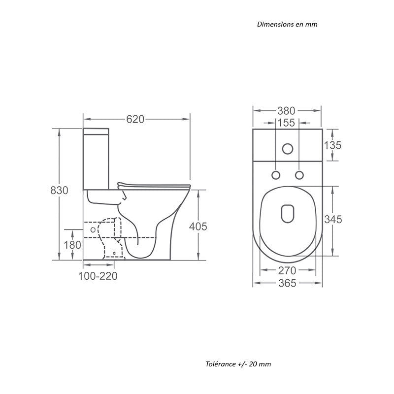 Modernes Keramik Stand-WC CIPOLI schwarz