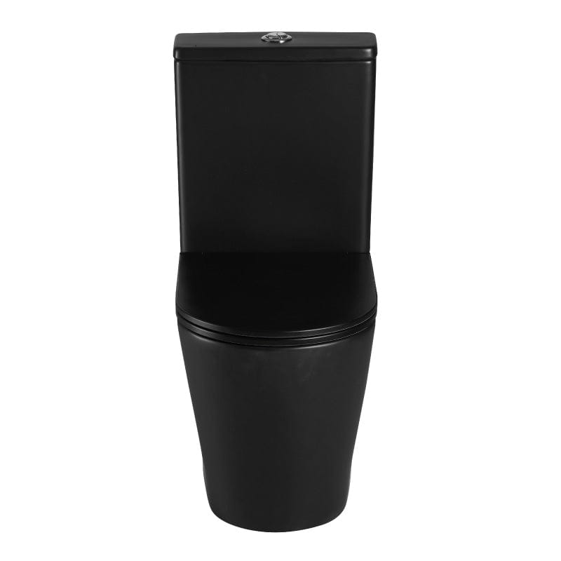 Modernes Stand-WC, Keramik schwarz, ATRIA, niedriger Spülkasten