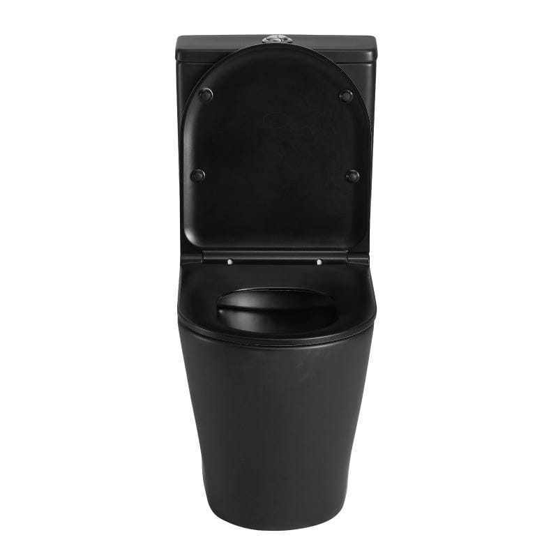 Modernes Stand-WC, Keramik schwarz, ATRIA, niedriger Spülkasten