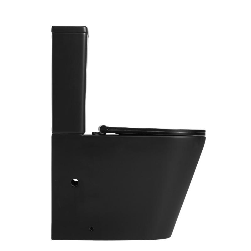 Modernes Stand-WC, Keramik schwarz, ATRIA, niedriger Spülkasten