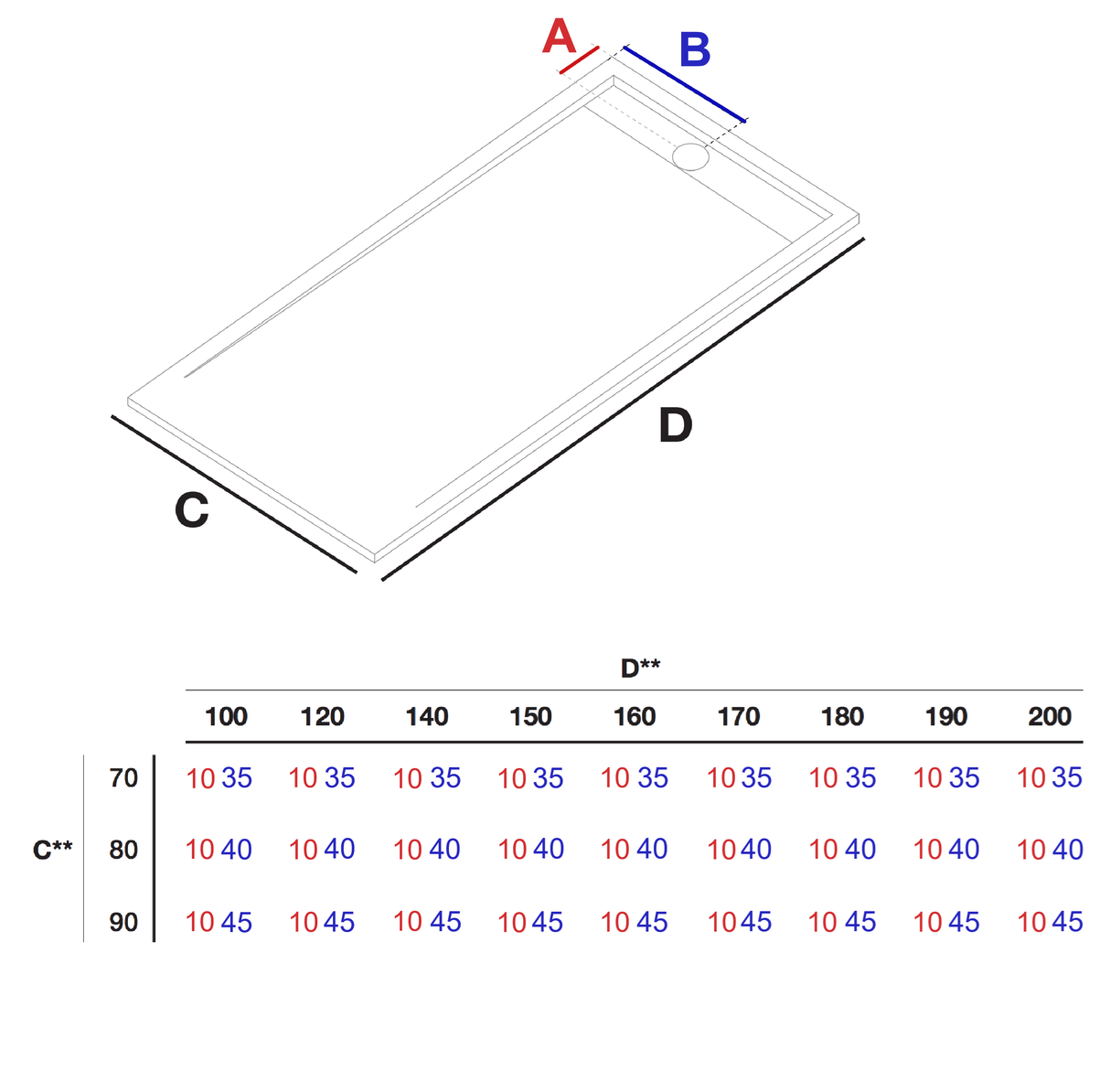 Extra flache Duschwanne ELITE, Schieferoptik, SCHWARZ