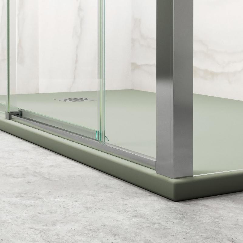 Eckdusche + 1 Festteil + 1 Tür + 1 Seitenteil TOKIO chrom