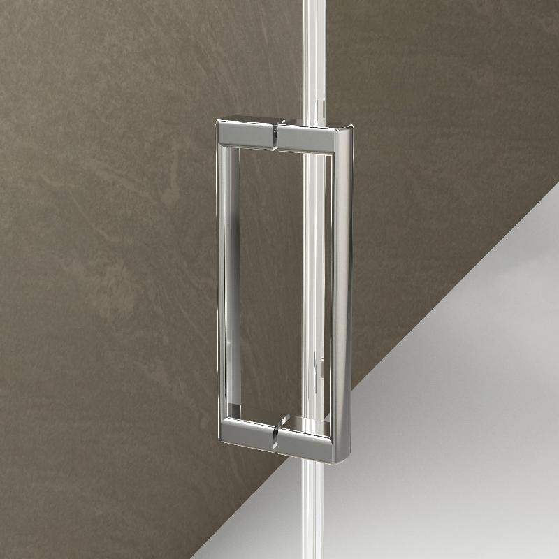 Eckdusche + 1 Festteil + 1 Tür + 1 Seitenteil TOKIO chrom
