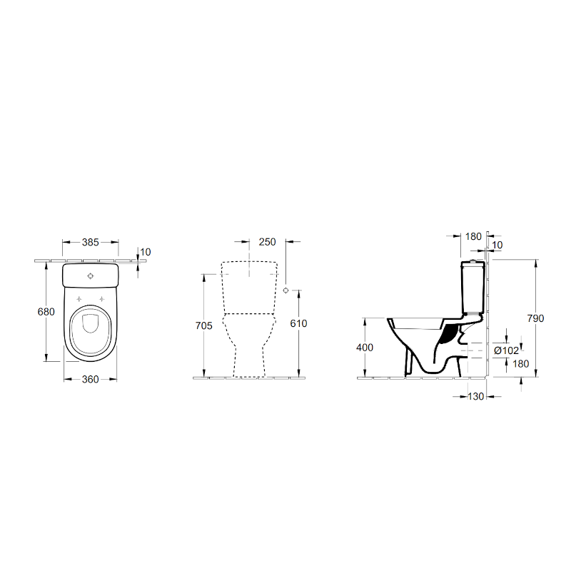 Villeroy & Boch O.novo Spülkasten für Kombination