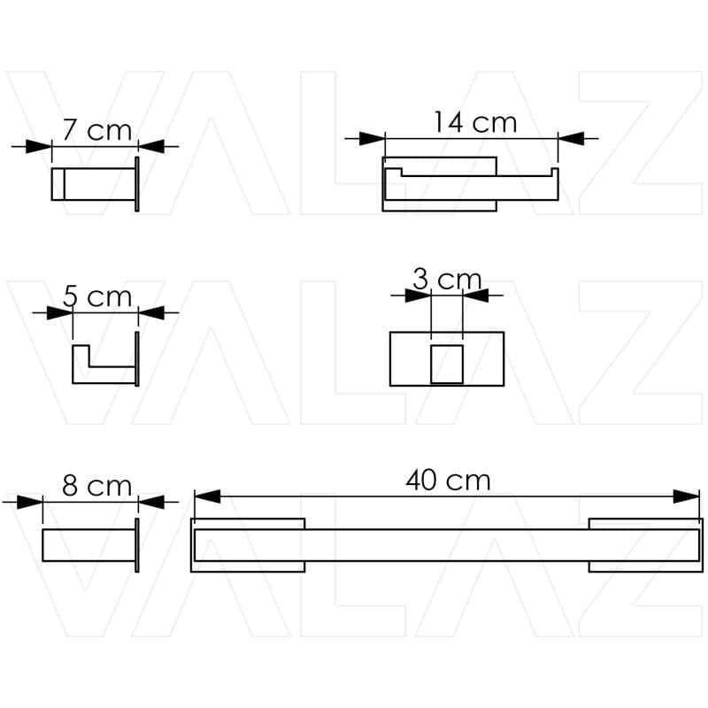 Badezimmer-Zubehörset NELSON 40 in chrom