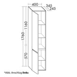 burgbad Lin20 Hochschrank 40 x 34,5 cm, mit 2 Türen, links