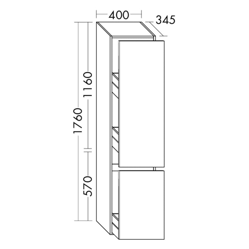 burgbad Lin20 Apothekerschrank 40 x 34,5 cm, mit 2 Auszügen