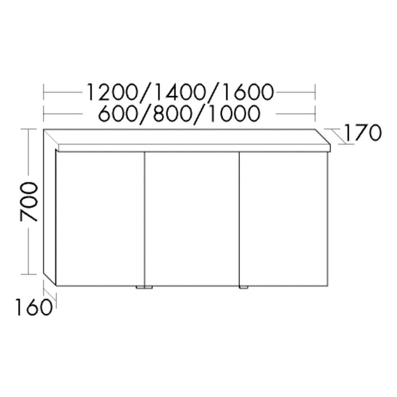 burgbad Lin20 Spiegelschrank mit LED-Beleuchtung, 60 cm, 2 Spiegeltüren