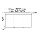 burgbad Lin20 Spiegelschrank mit LED-Beleuchtung, 60 cm, 2 Spiegeltüren