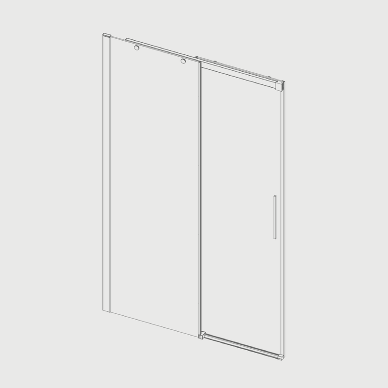 Sonderangebot Duschwand mit Schiebetür LUNA mit Sichtschutz - Glas 8mm, Breite 124-128cm