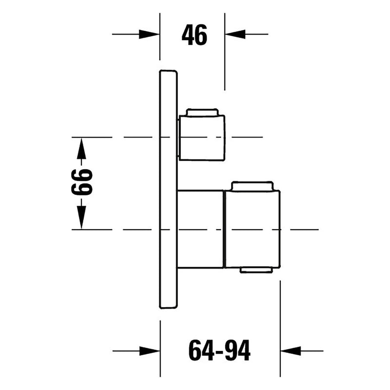 Duravit Thermostatarmaturen Thermostat Unterputz Set, 2 Verbraucher, rund