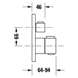 Duravit Thermostatarmaturen Thermostat Unterputz Set, 2 Verbraucher, rund