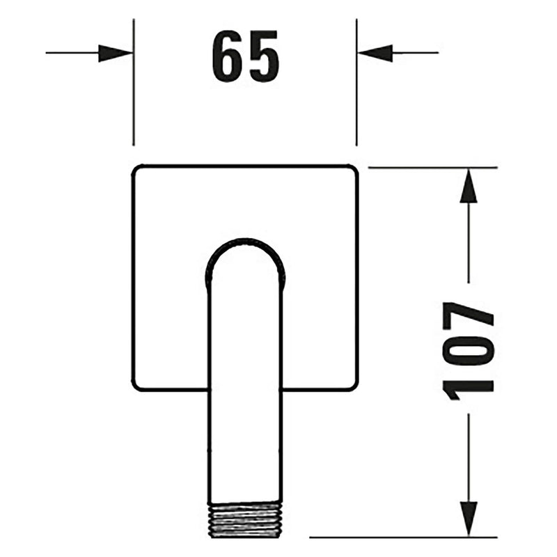 Duravit Brausearm gebogen 41 cm, mit eckiger Rosette