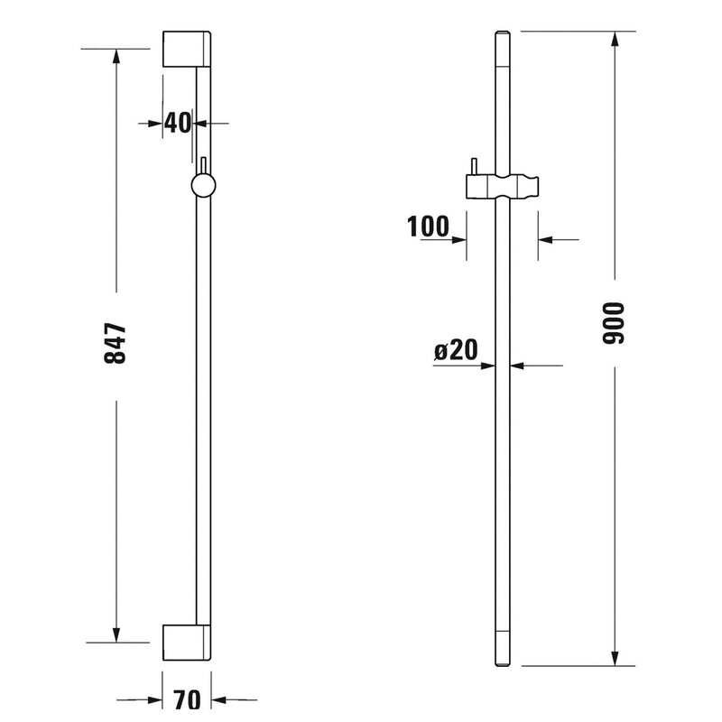 Duravit Brausestange 90 cm