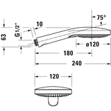 Duravit Handbrause 3jet Click! 12 cm