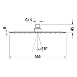 Duravit Kopfbrause 1jet 30 x 30 cm