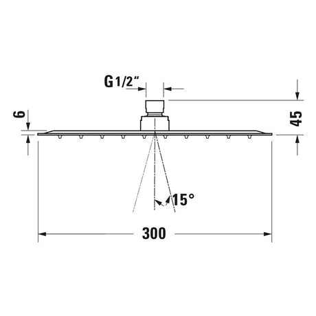 Duravit Kopfbrause 1jet 30 x 30 cm