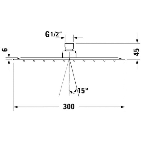 Duravit Kopfbrause 1jet 30 x 30 cm