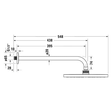 Duravit Kopfbrausenset 1jet Ø 25 cm MinusFlow