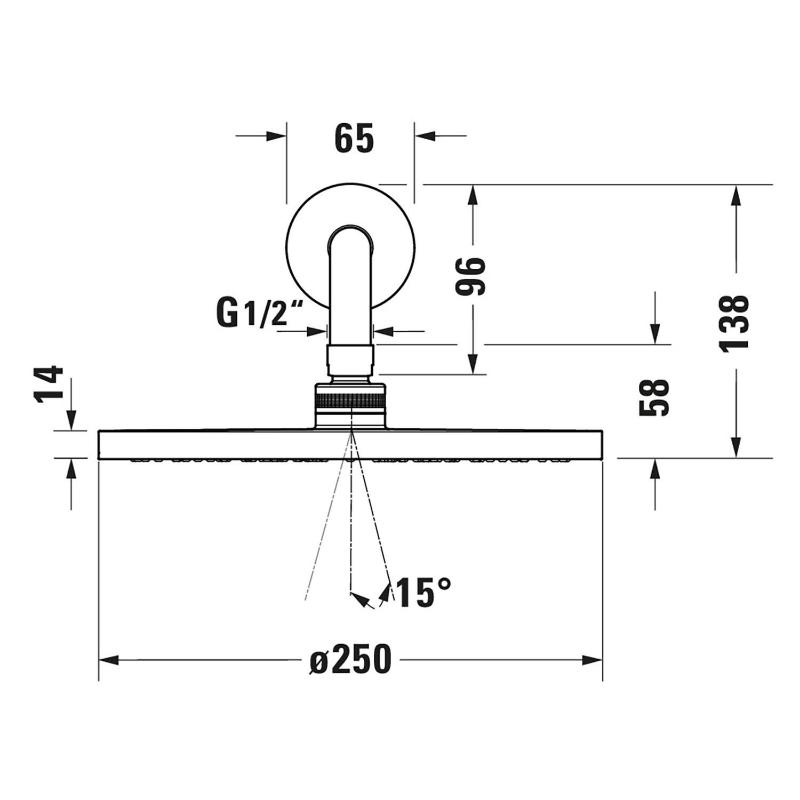 Duravit Kopfbrausenset 1jet Ø 25 cm MinusFlow