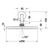 Duravit Kopfbrausenset 1jet Ø 25 cm MinusFlow