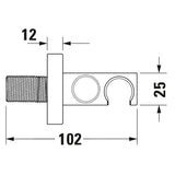 Duravit Wandanschlussbogen mit Brausehalter mit runder Rosette